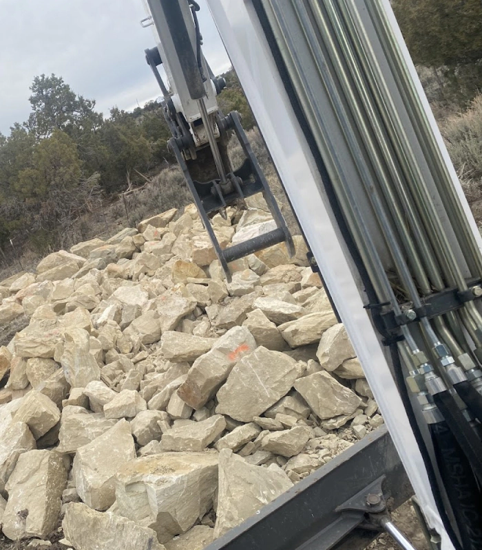 huge rocks clearing work